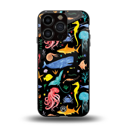 atomic ocean back phone cover | glass case for iphone 15 pro