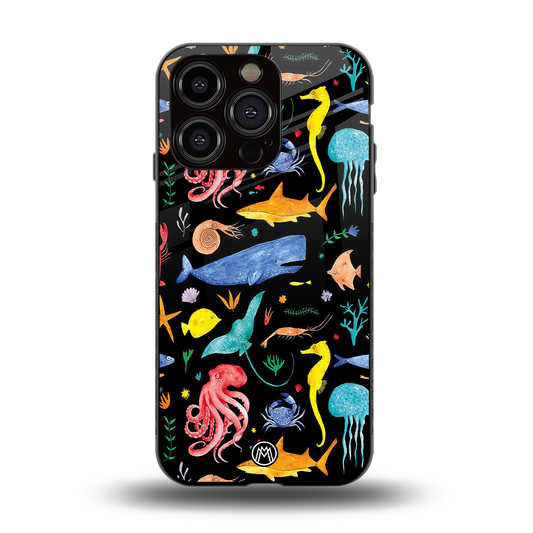 atomic ocean back phone cover | glass case for iphone 15 pro