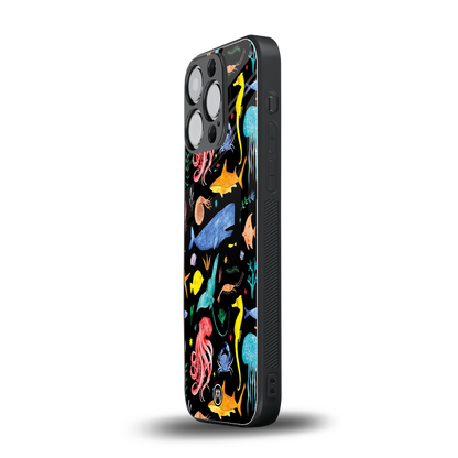 atomic ocean back phone cover | glass case for iphone 15 pro