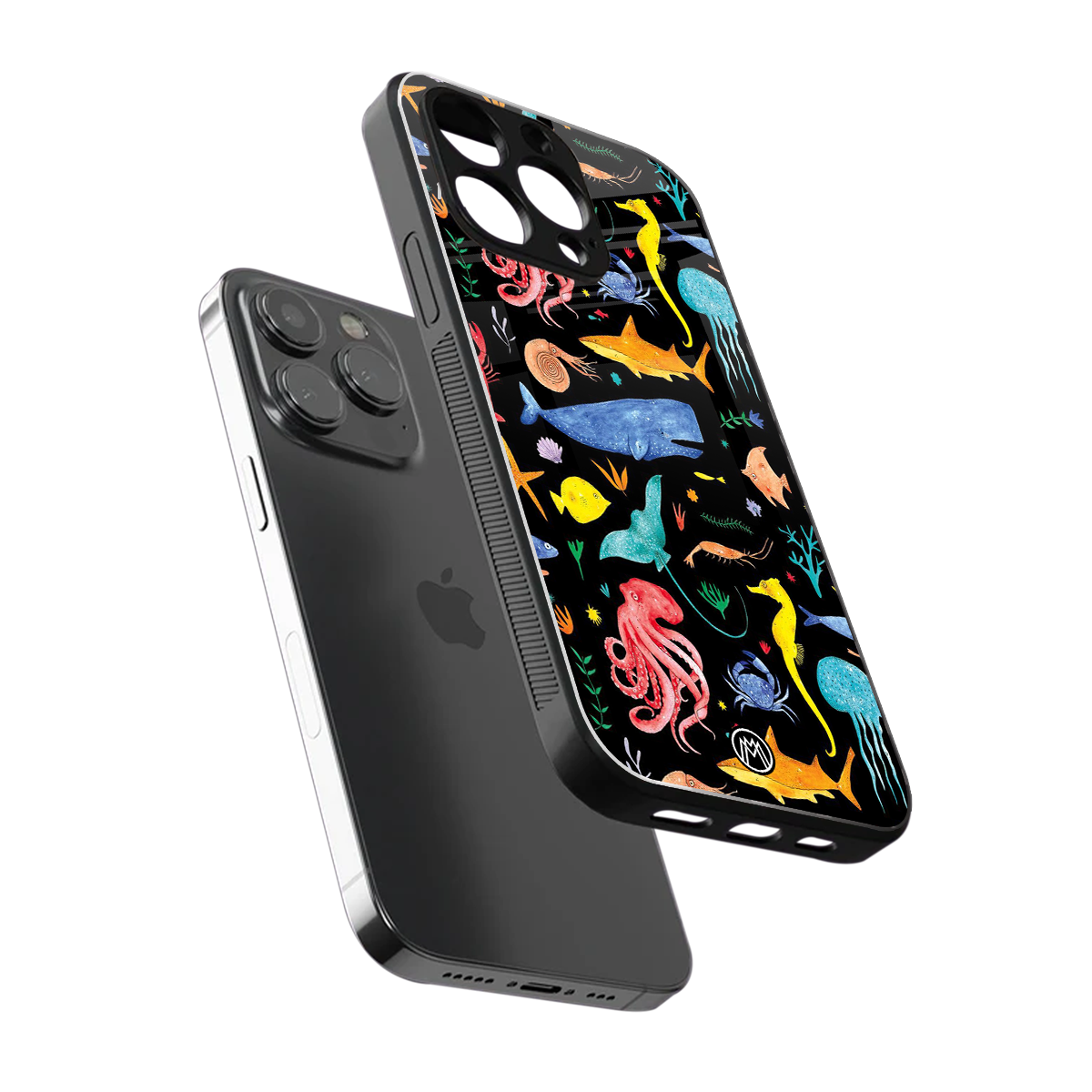 atomic ocean back phone cover | glass case for iphone 15 pro