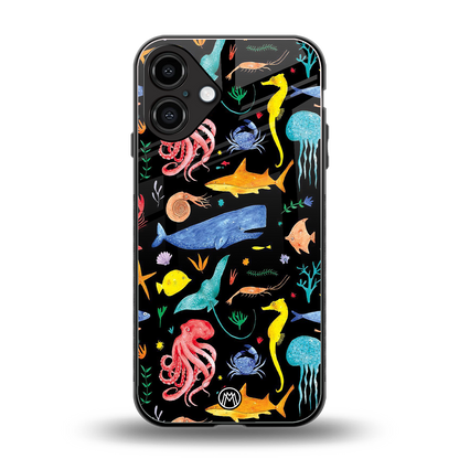 atomic ocean back phone cover | glass case for iphone 16 plus