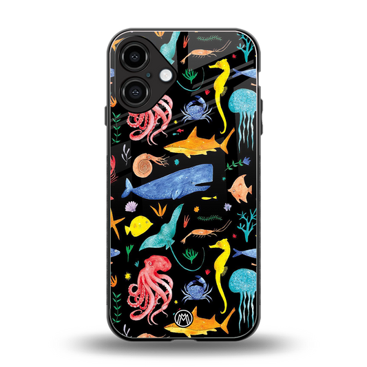 atomic ocean back phone cover | glass case for iphone 16 plus