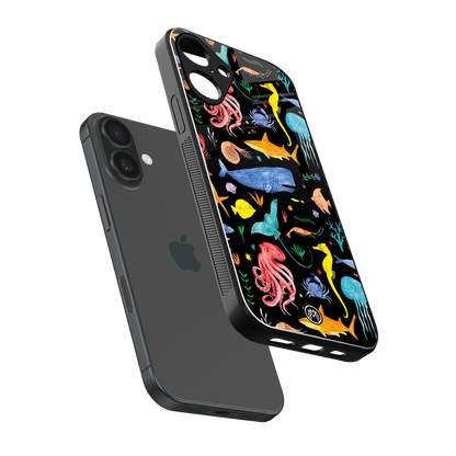 atomic ocean back phone cover | glass case for iphone 16 plus