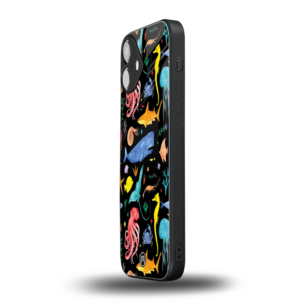 atomic ocean back phone cover | glass case for iphone 16 plus