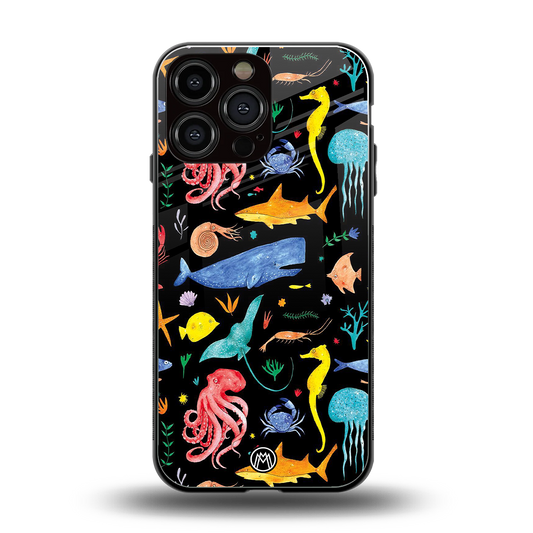 atomic ocean back phone cover | glass case for iphone 16 pro max