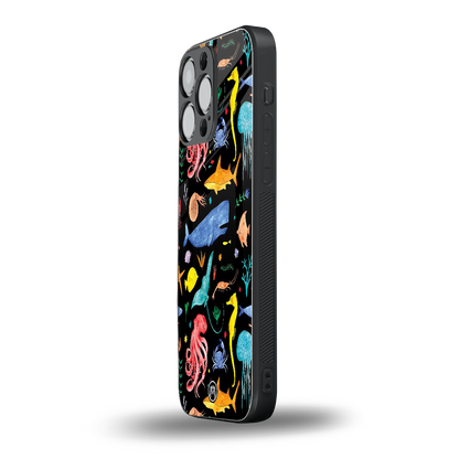 atomic ocean back phone cover | glass case for iphone 16 pro max