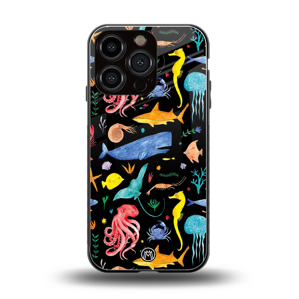 atomic ocean back phone cover | glass case for iphone 16 pro