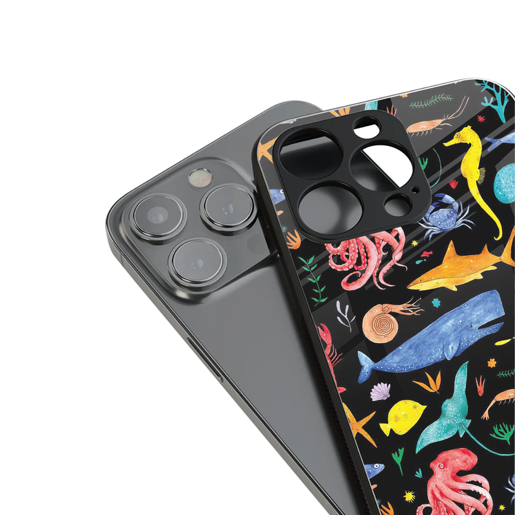 atomic ocean back phone cover | glass case for iphone 14 plus