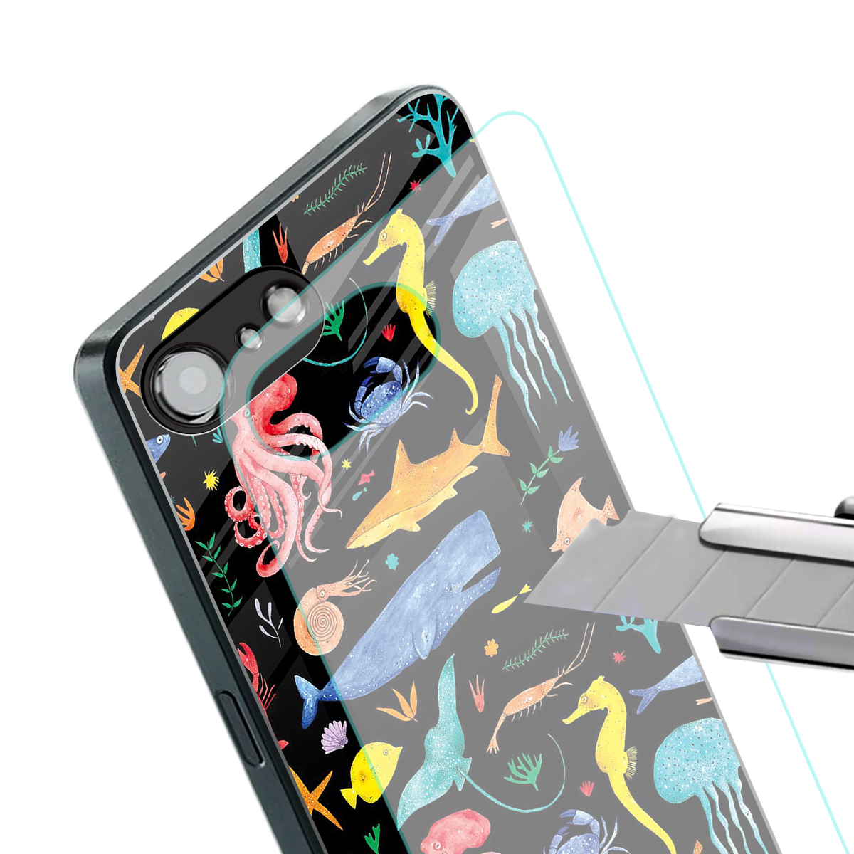 atomic ocean back phone cover | glass case for iphone 16e
