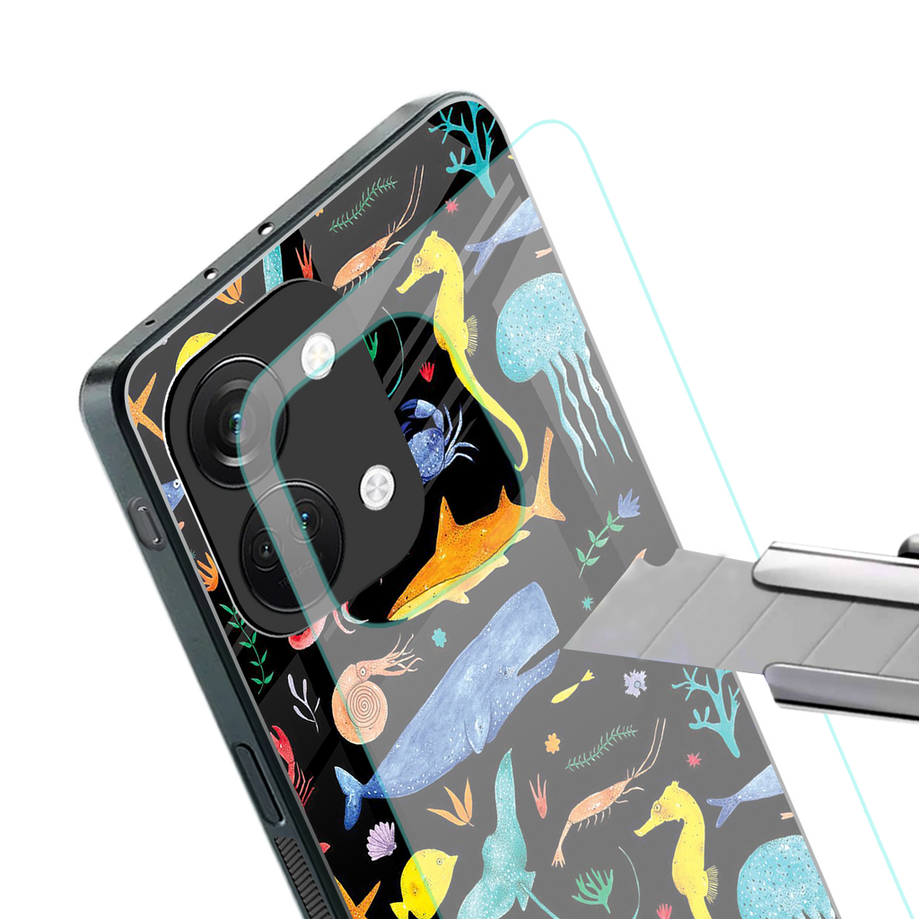 atomic ocean back phone cover | glass case for oneplus nord 3