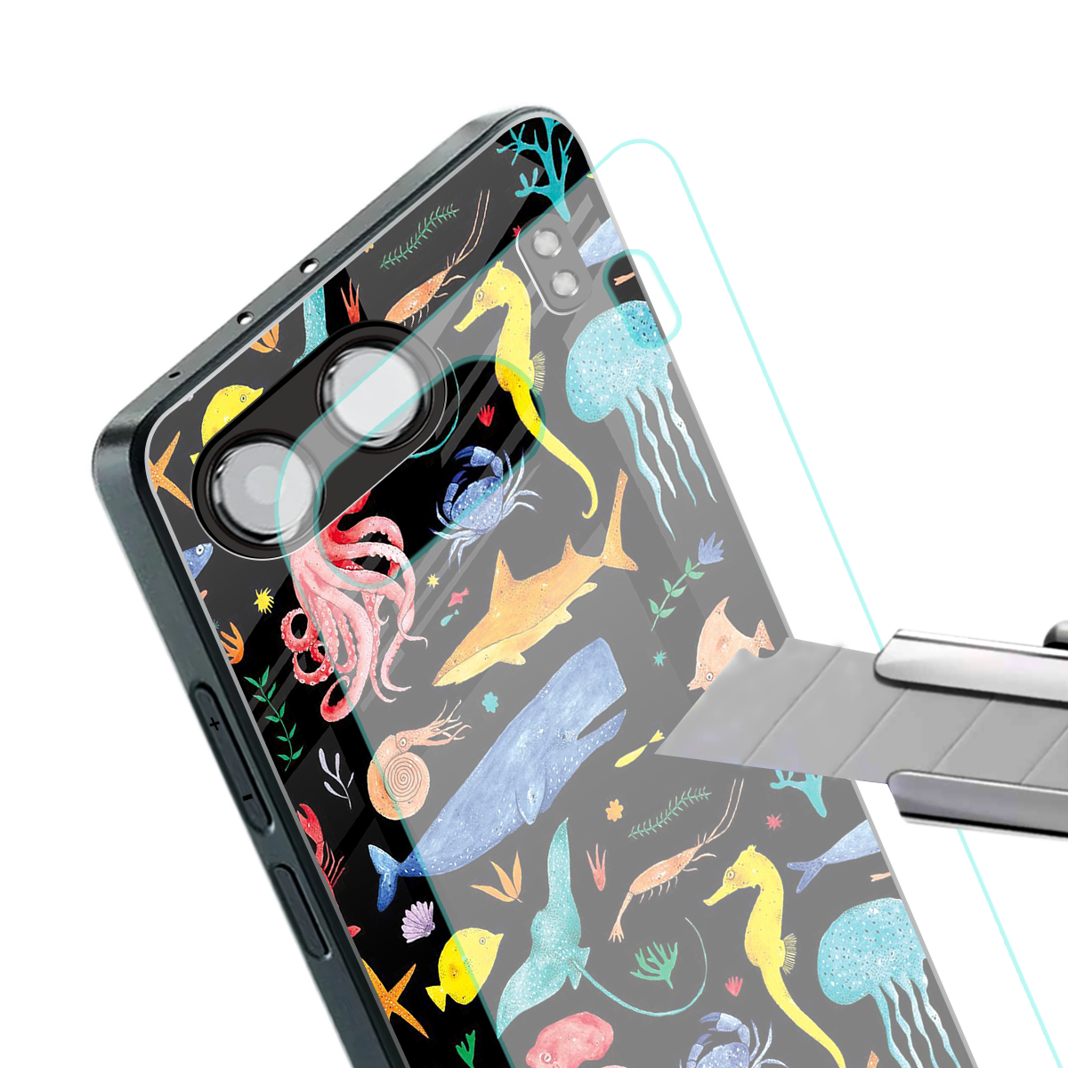 atomic ocean back phone cover | glass case for oneplus nord 4