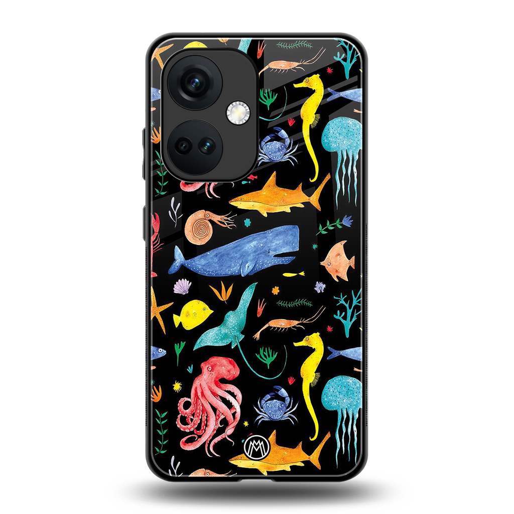 atomic ocean back phone cover | glass case for oneplus nord ce 3