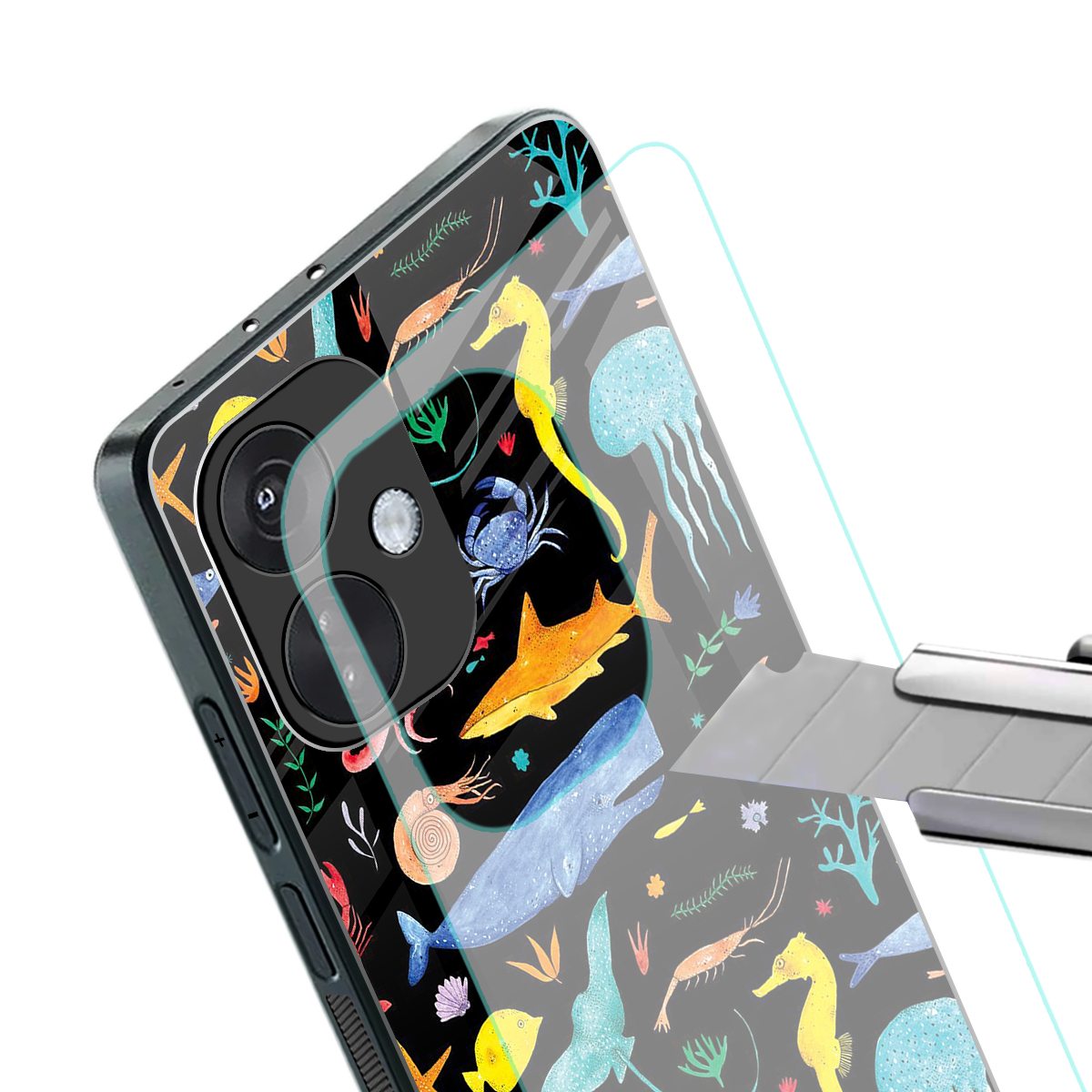 atomic ocean back phone cover | glass case for oneplus nord ce 3