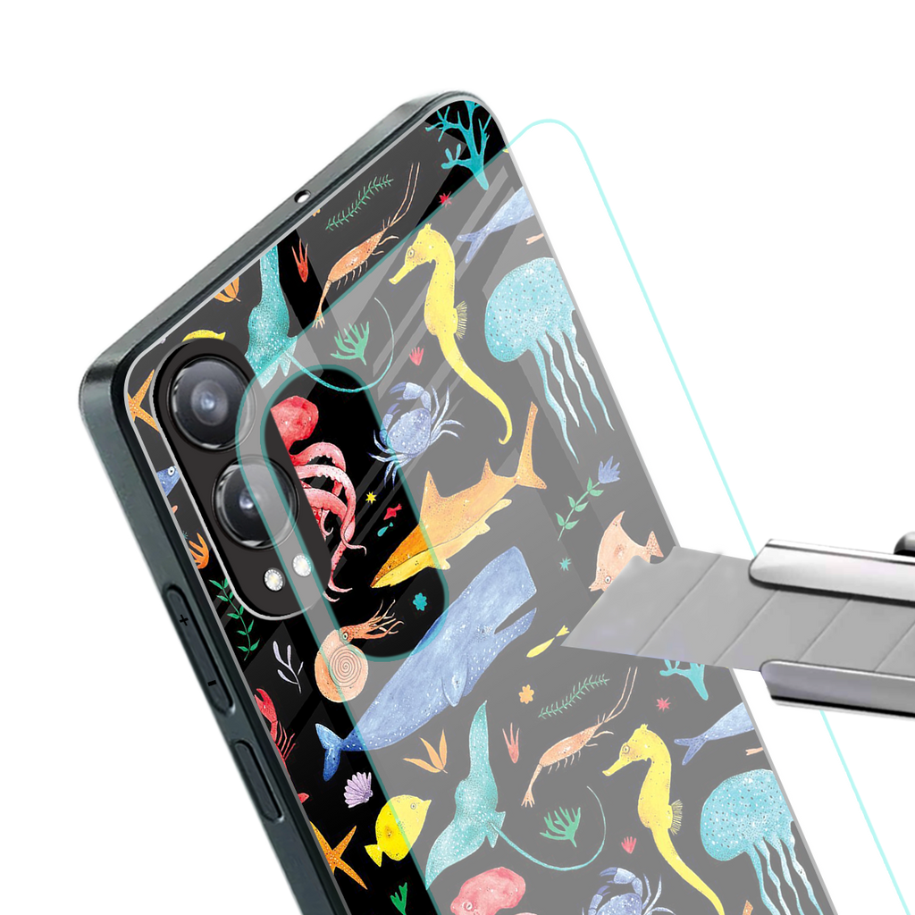 atomic ocean back phone cover | glass case for oneplus nord ce 4 lite