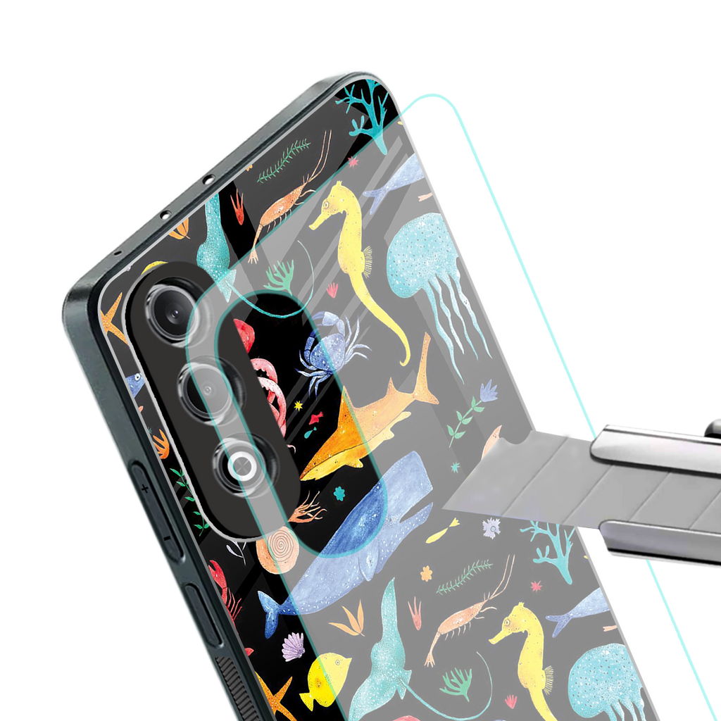 atomic ocean back phone cover | glass case for oneplus nord ce 4