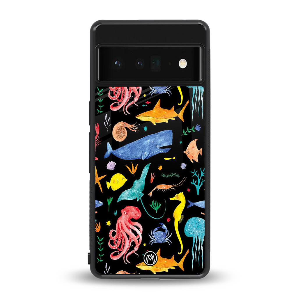 atomic ocean back phone cover | glass case for google pixel 6 pro
