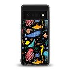 atomic ocean back phone cover | glass case for google pixel 6 pro