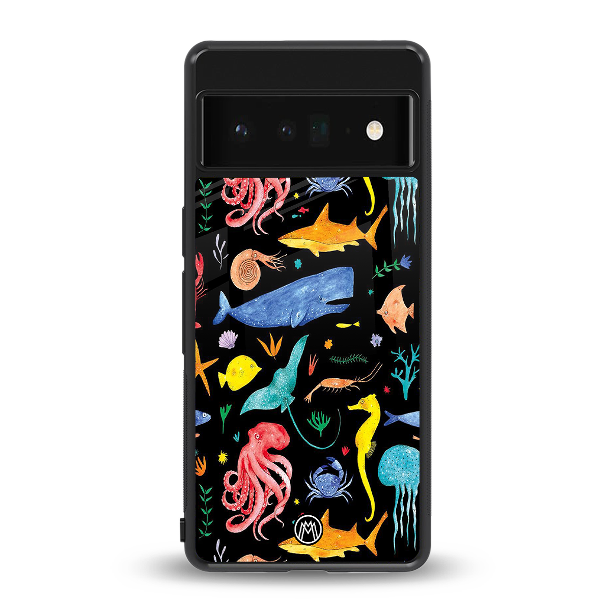 atomic ocean back phone cover | glass case for google pixel 6 pro