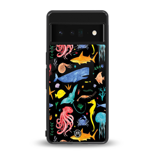 atomic ocean back phone cover | glass case for google pixel 6 pro