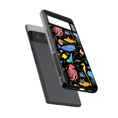 atomic ocean back phone cover | glass case for google pixel 6 pro