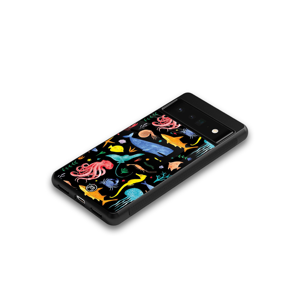 atomic ocean back phone cover | glass case for google pixel 6 pro