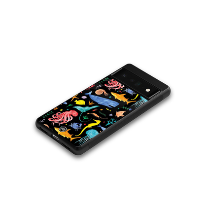 atomic ocean back phone cover | glass case for google pixel 6 pro