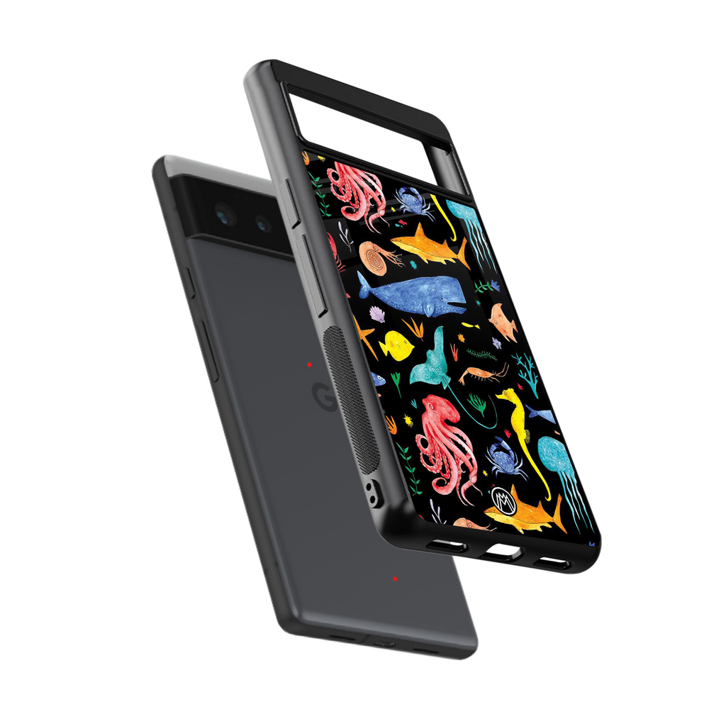 atomic ocean back phone cover | glass case for google pixel 6