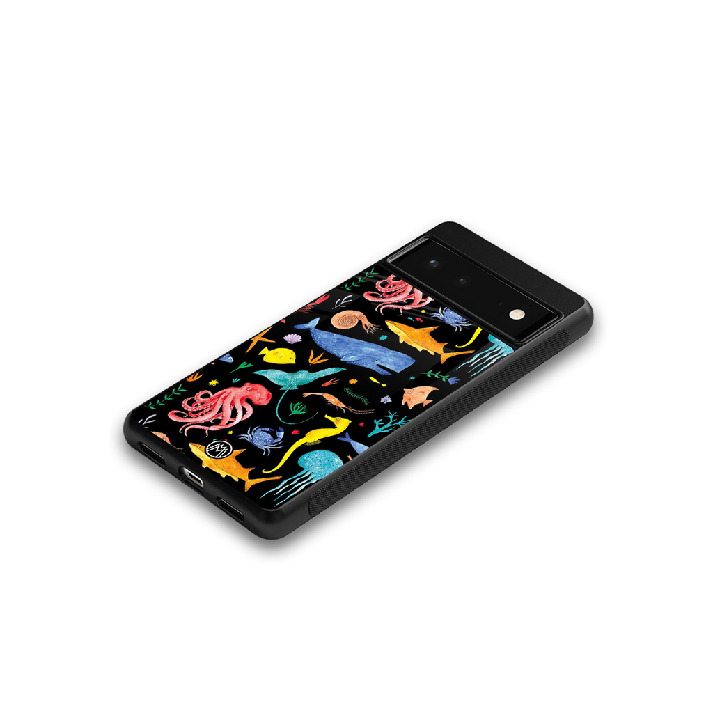 atomic ocean back phone cover | glass case for google pixel 6