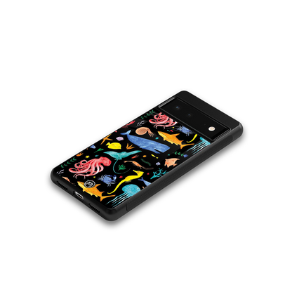 atomic ocean back phone cover | glass case for google pixel 6