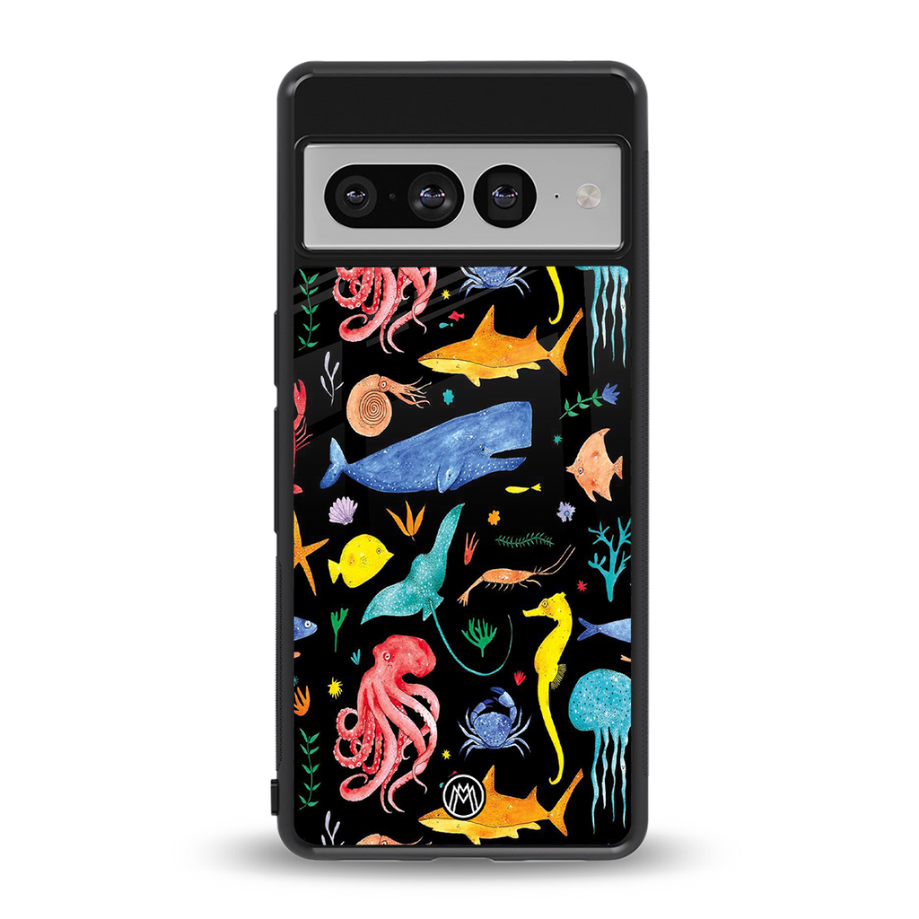 atomic ocean back phone cover | glass case for google pixel 7 pro
