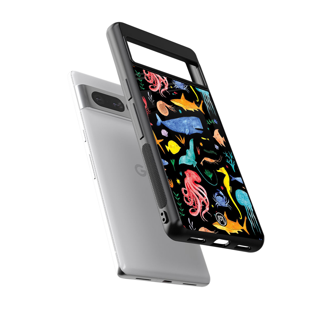 atomic ocean back phone cover | glass case for google pixel 7 pro