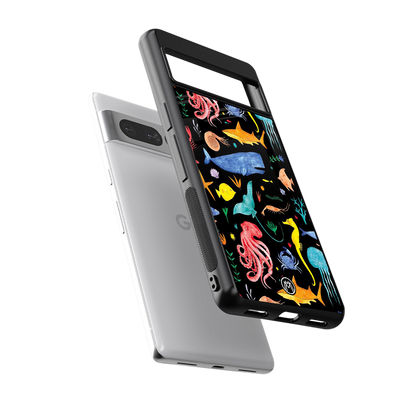 atomic ocean back phone cover | glass case for google pixel 7 pro