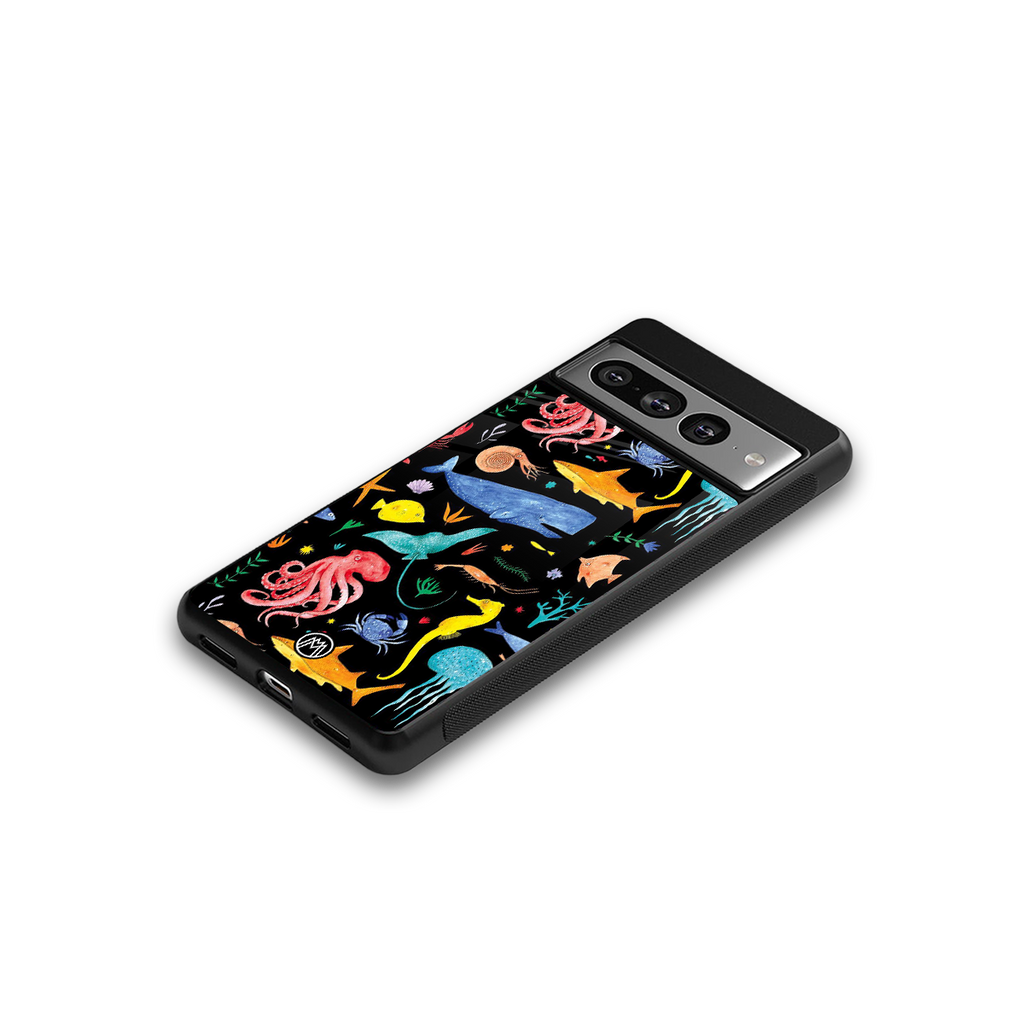 atomic ocean back phone cover | glass case for google pixel 7 pro