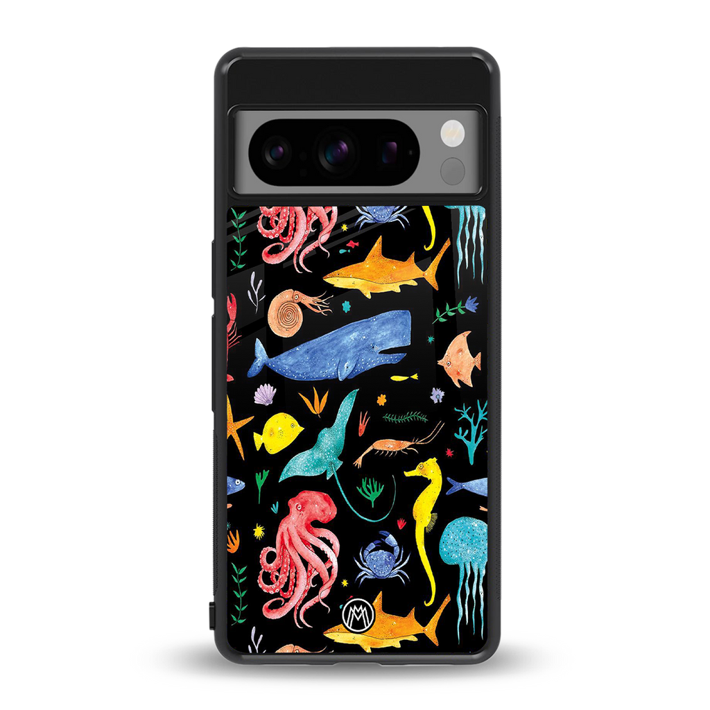 atomic ocean back phone cover | glass case for google pixel 8 pro