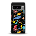 atomic ocean back phone cover | glass case for google pixel 8 pro