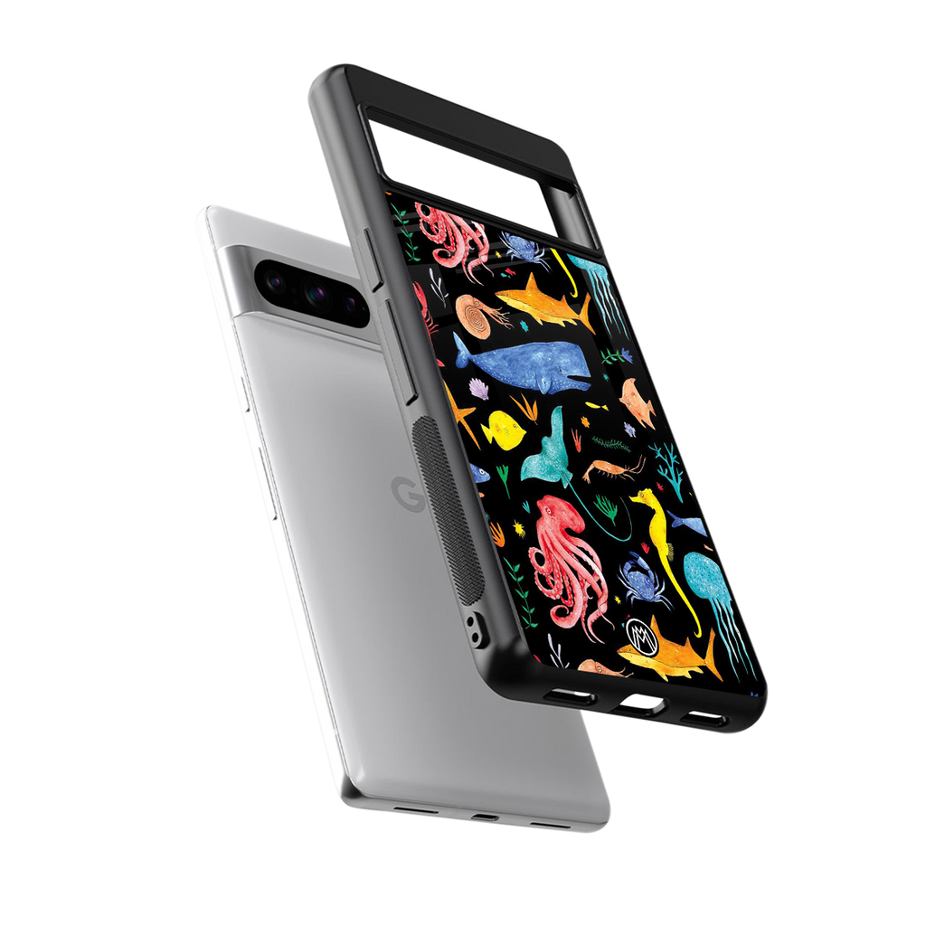 atomic ocean back phone cover | glass case for google pixel 8 pro