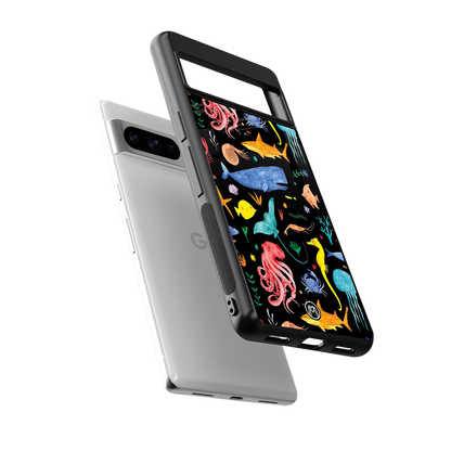 atomic ocean back phone cover | glass case for google pixel 8 pro