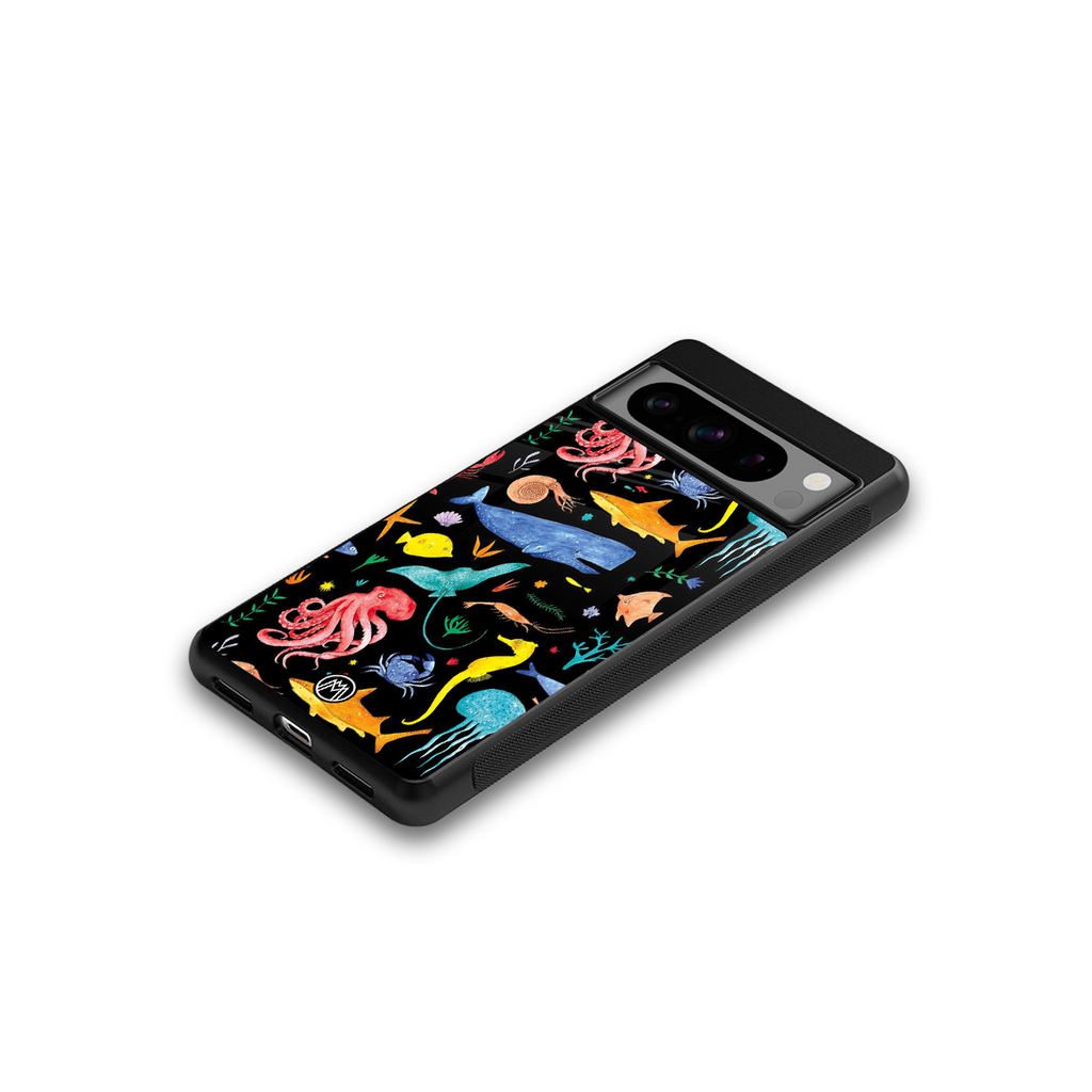 atomic ocean back phone cover | glass case for google pixel 8 pro