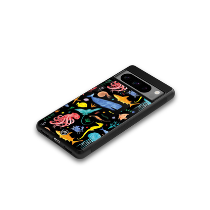 atomic ocean back phone cover | glass case for google pixel 8 pro