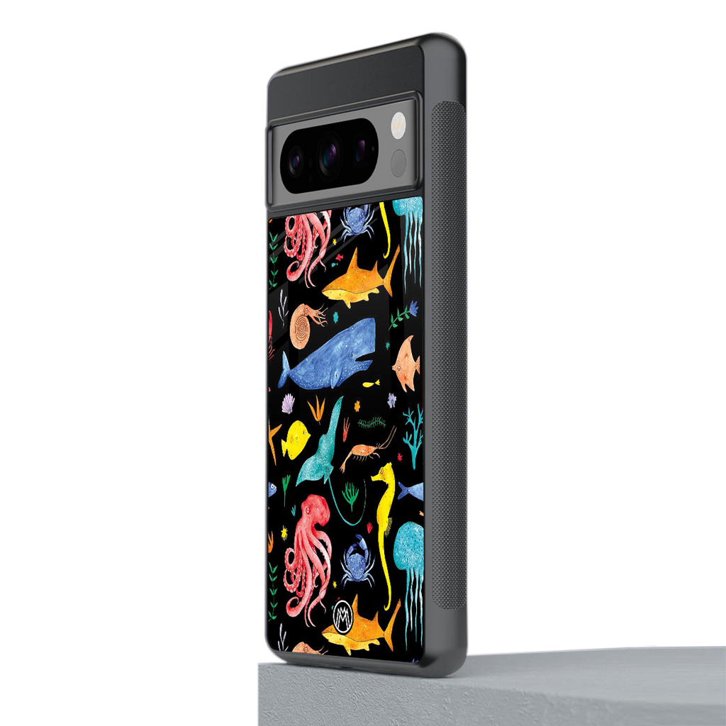 atomic ocean back phone cover | glass case for google pixel 8 pro