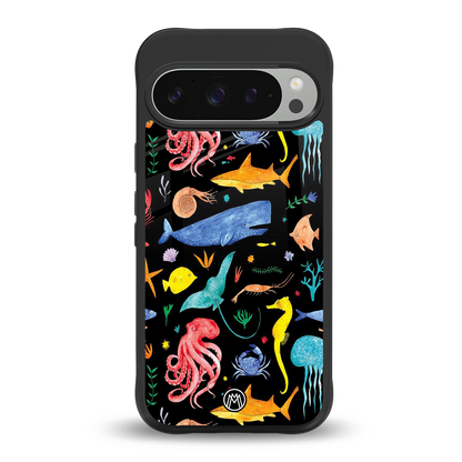 atomic ocean back phone cover | glass case for google pixel 9 pro xl