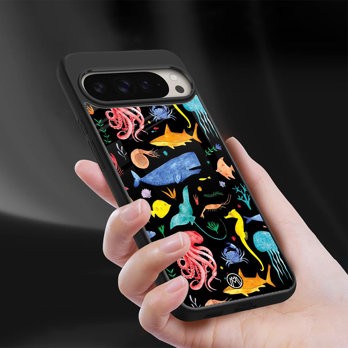 atomic ocean back phone cover | glass case for google pixel 9 pro xl