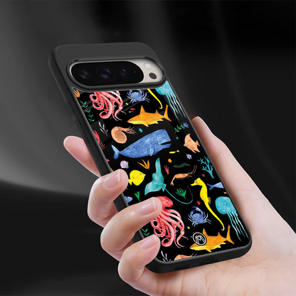 atomic ocean back phone cover | glass case for google pixel 9 pro xl