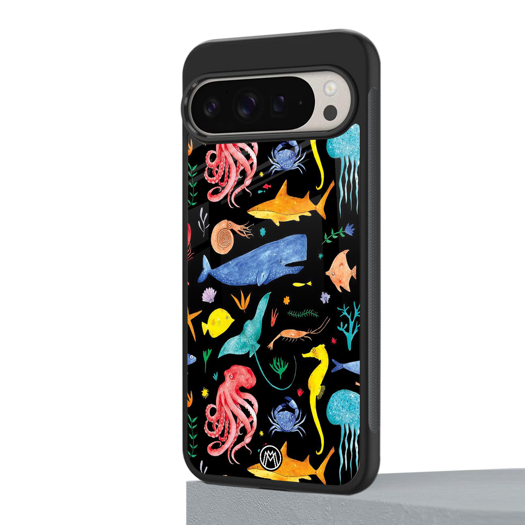 atomic ocean back phone cover | glass case for google pixel 9 pro