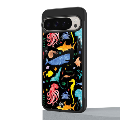 atomic ocean back phone cover | glass case for google pixel 9 pro xl