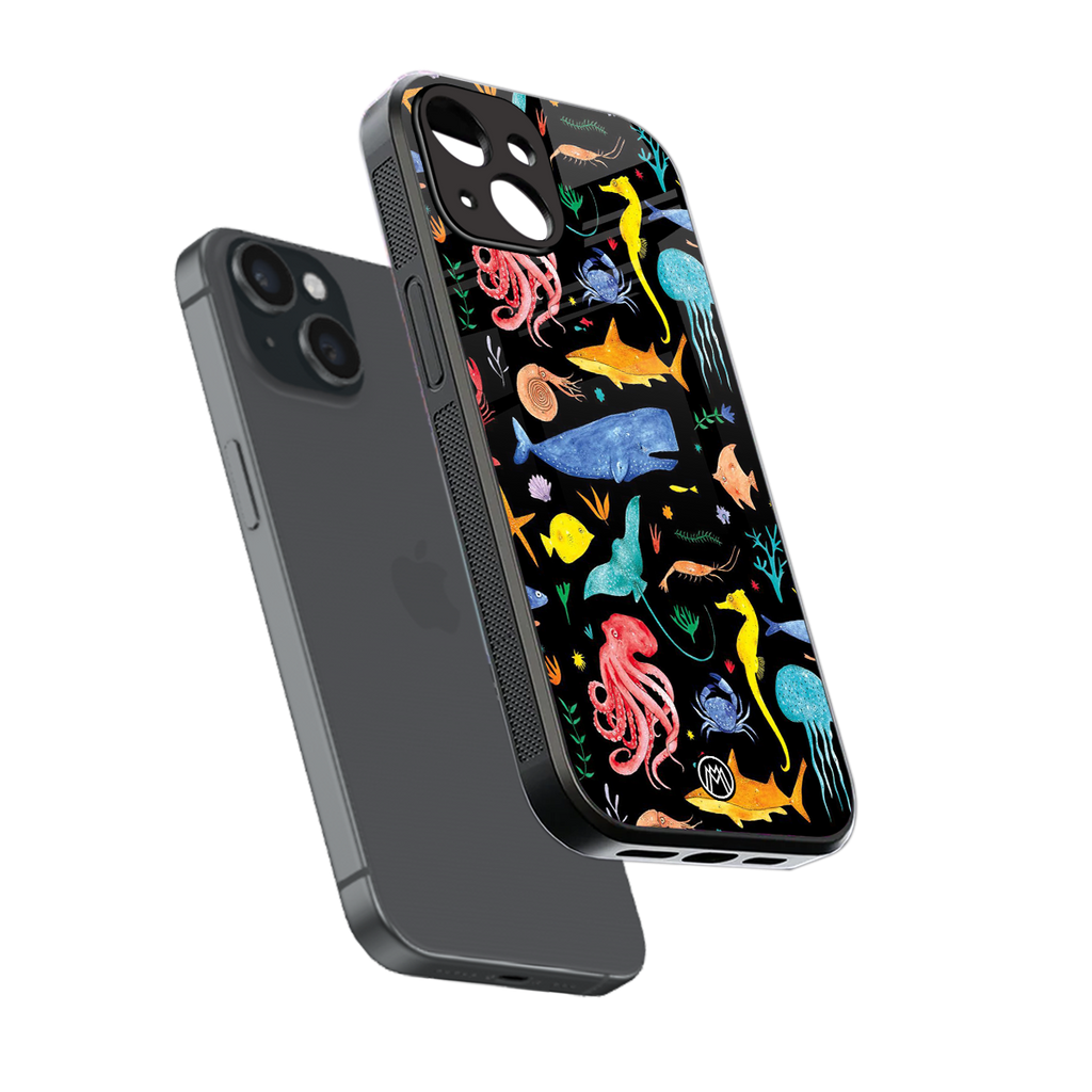 atomic ocean back phone cover | glass case for iphone 15
