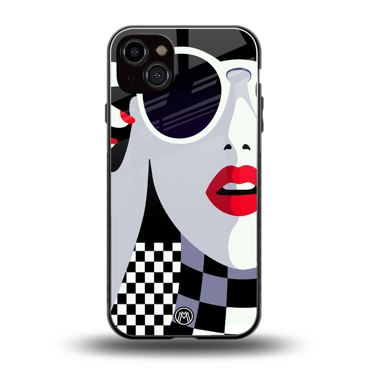 attitude queen back phone cover | glass case for iphone 14 plus