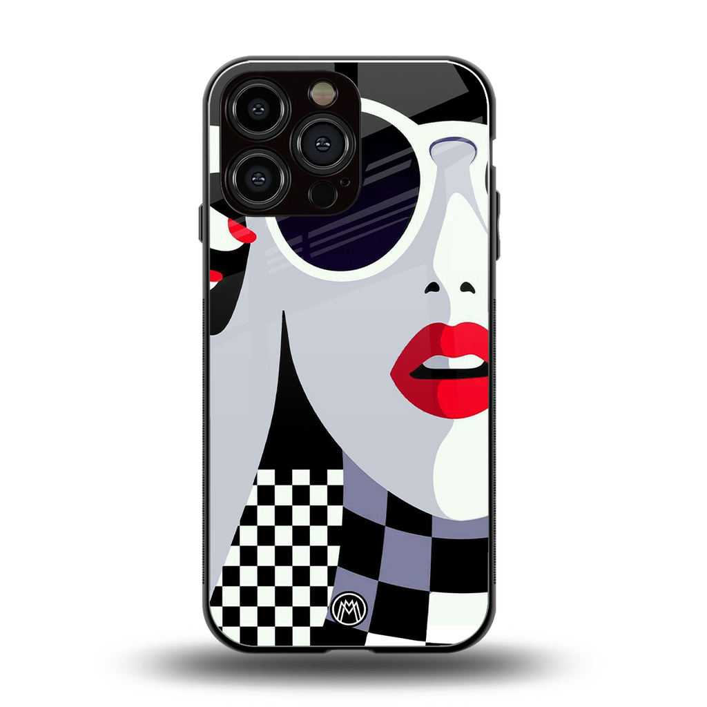 attitude queen back phone cover | glass case for iphone 15 pro max