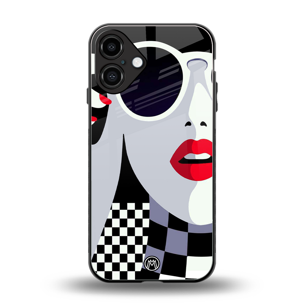 attitude queen back phone cover | glass case for iphone 16 plus