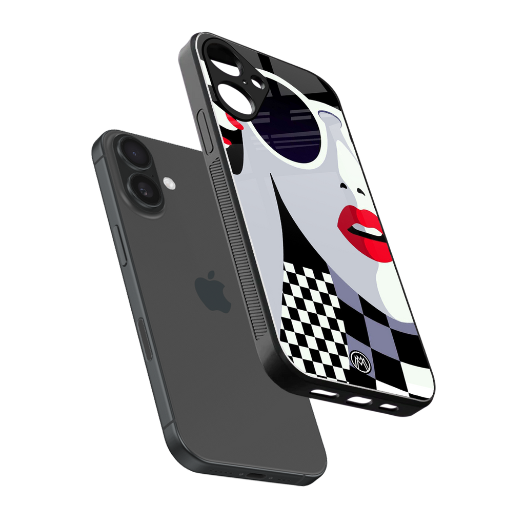attitude queen back phone cover | glass case for iphone 16 plus